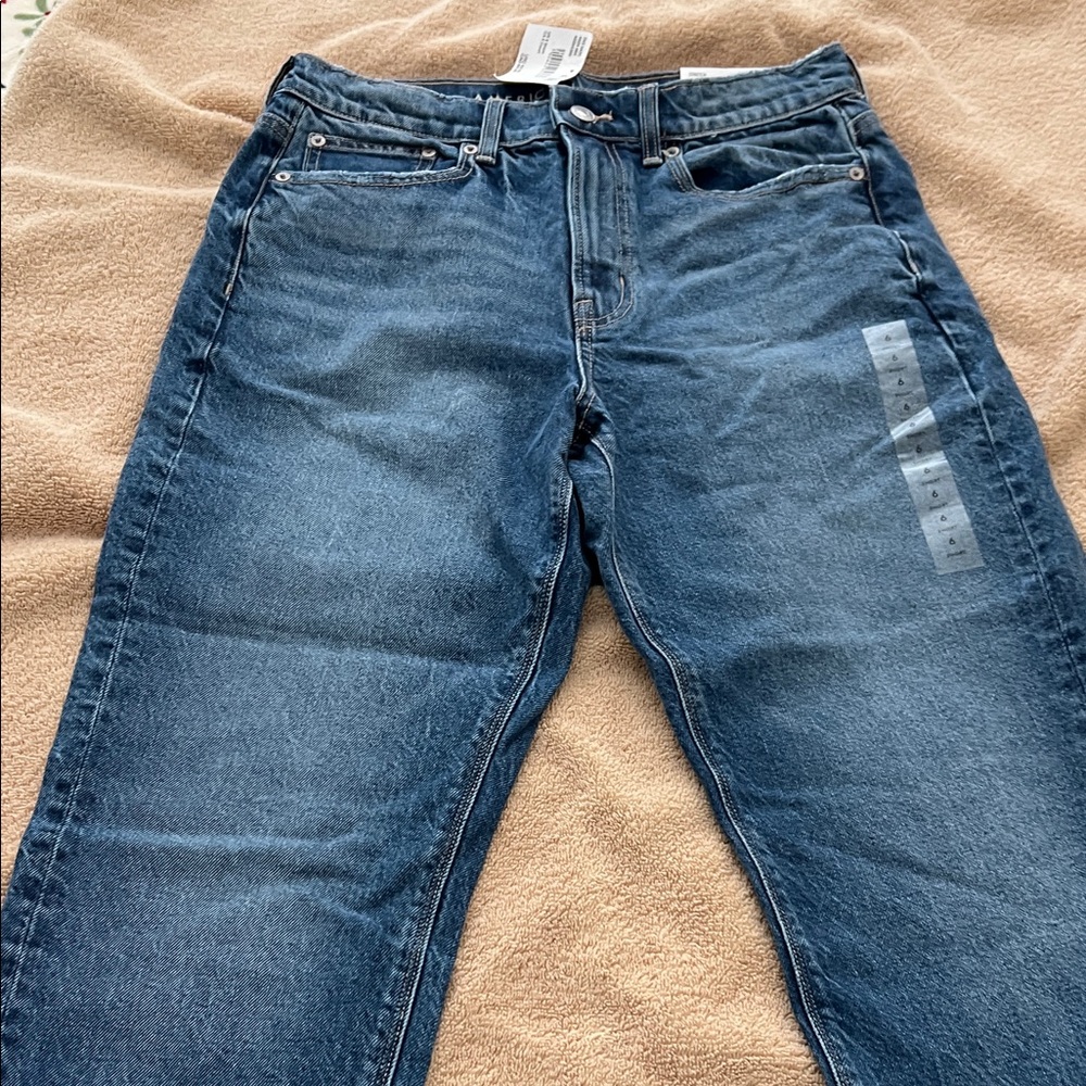 American Eagle Outfitters Dark Blue Straight Leg Jeans